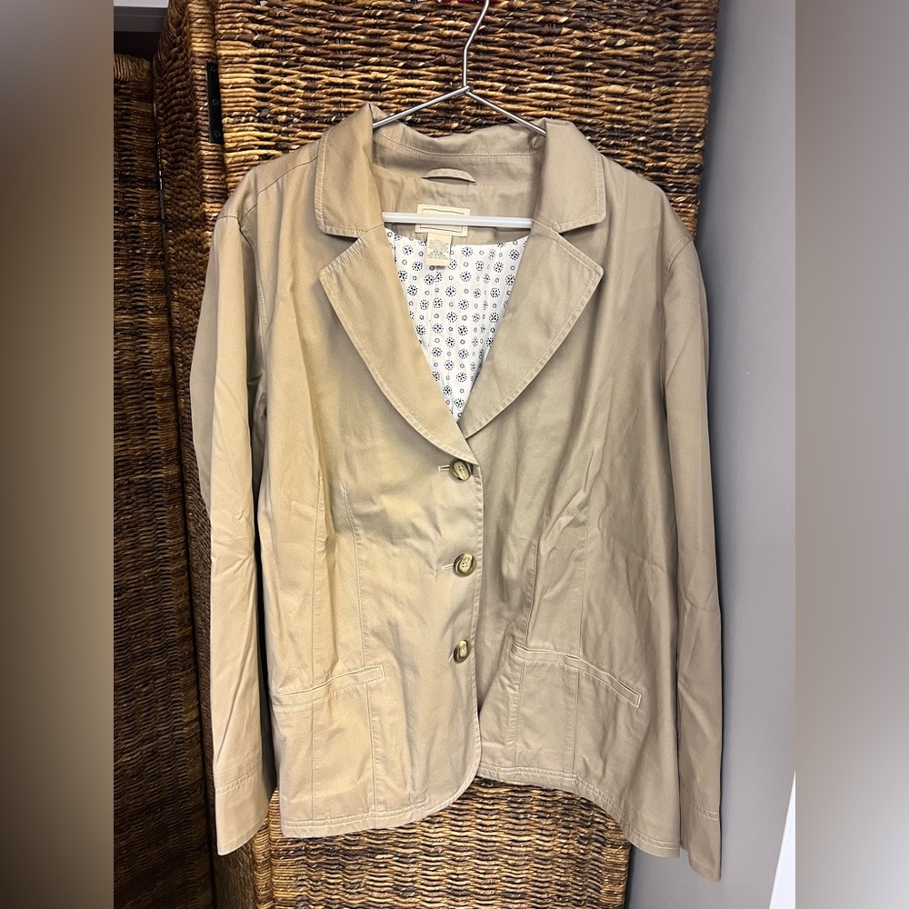 L.L. Bean,‎ Womens Khaki Dress Jacket, Size: 24W, Pre- Owned